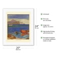 thumbnail image 2 of Greece - Aegean Coastline (Littoral de la Mer Egee) - Vintage Travel Poster by Panayiotis Tetsis c.1948 - Fine Art Rolled Canvas Print 16in x 20in, 2 of 4