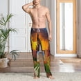 thumbnail image 5 of Vsdgher Fall Village Scenery Print Mens Pajama Pants Sleep & Lounge Pants, PJ Bottoms With elastic waistb and Pockets, 5 of 5