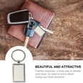 thumbnail image 6 of 30 PCS Rectangular Tag Key Chain Metal Blank Keychain License Plate Number Anti-lost Tag Fashion Pendants Keyring for Key (Silver), 6 of 6