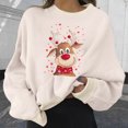 thumbnail image 2 of Sudaderas cortas estampadas de manga larga informales para mujer a la moda navideña Pompotops gfhjh8455, 2 of 4