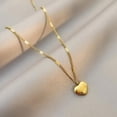 thumbnail image 1 of Collar de amor para mujer, cadena de clavícula de verano, temperamento simple, collar de lujo ligero, corazón de melocotón, joyería de acero de titanio, 1 of 5