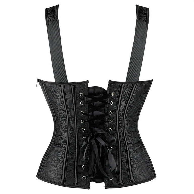 Lace-Up Corset Tank Top with Sheer Overlay