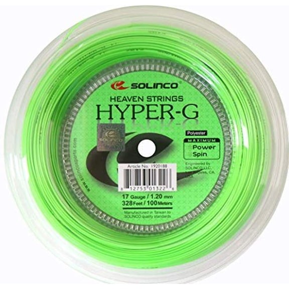 Solinco Hyper G 328 Foot Lime Green Mini Reel, 16 Gauge / 1.30 mm