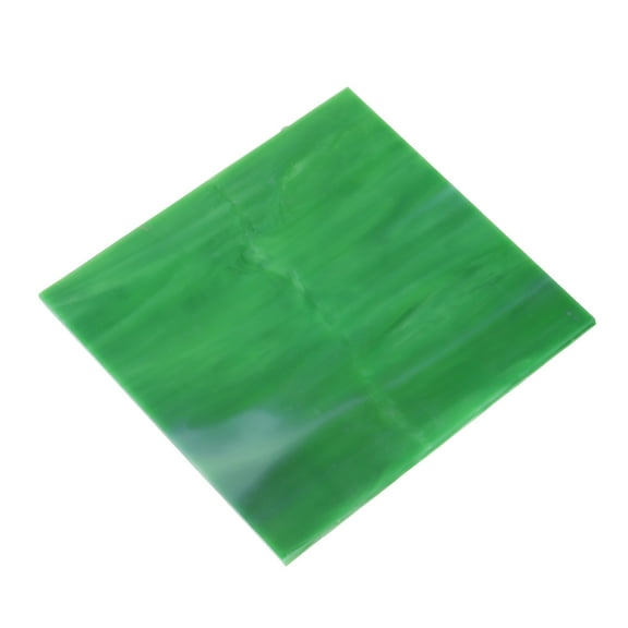 Stained Glass Sheet Mosaic Tile 3.9 Inch x 3.9 Inch Dark Green, Stained Glass Sheets for Crafts Project