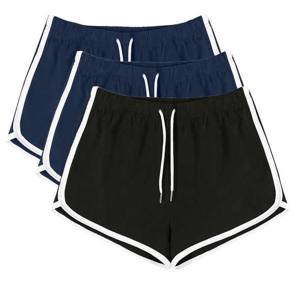 DAFPZW 3 Pack Women's Cotton Yoga Dance Short Workout Casual Athletic Cycling Hiking Sports Shorts Summer Elastic Waist Pants