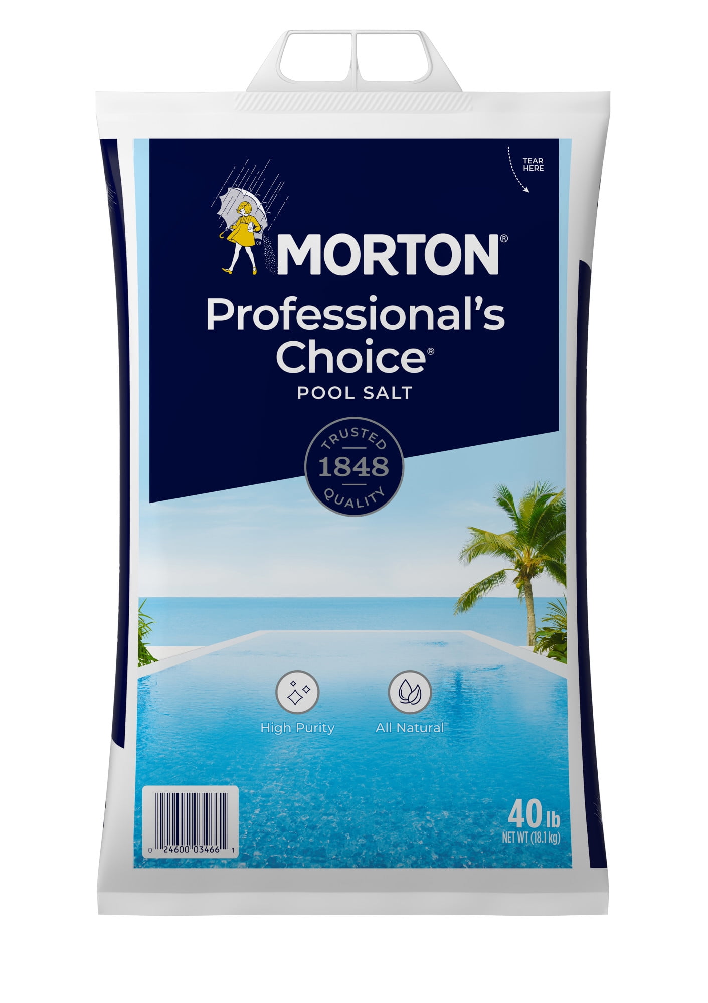 Morton Salt Professional's Choice Salt for Swimming Pools, 40 lb. Bag - All Natural