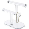 thumbnail image 2 of Plymor Clear Acrylic 2-Tier T-Bar Necklace & Bracelet Display Stand, 8.75" H x 8" W x 5" D, 2 of 2