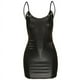 thumbnail image 5 of correa de espagueti vestido de cuero de la pu vestido de cuero de la pu vestido ajustado vestido de clubwear, 5 of 8