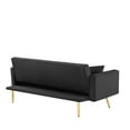 thumbnail image 3 of Convertible Folding Futon Sofa Bed , Sleeper Sofa Couch for Compact Living Space in Black, 3 of 9
