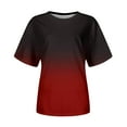 thumbnail image 4 of Tee Tops for Women Trendy Gradient Print Short Sleeve Pullover T-Shirts Classic Fit Pullovers Casual Summer Outfits Clothes 2025, 4 of 5