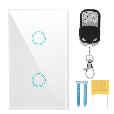 

RF433 Wireless Remote Control Touch Light Smart Wall Two-Button Switch 110V-240V