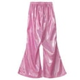 thumbnail image 3 of TiaoBug Kids Girls Hip Hop Dance Metallic Trousers Bell Bottom Pants, 3 of 7