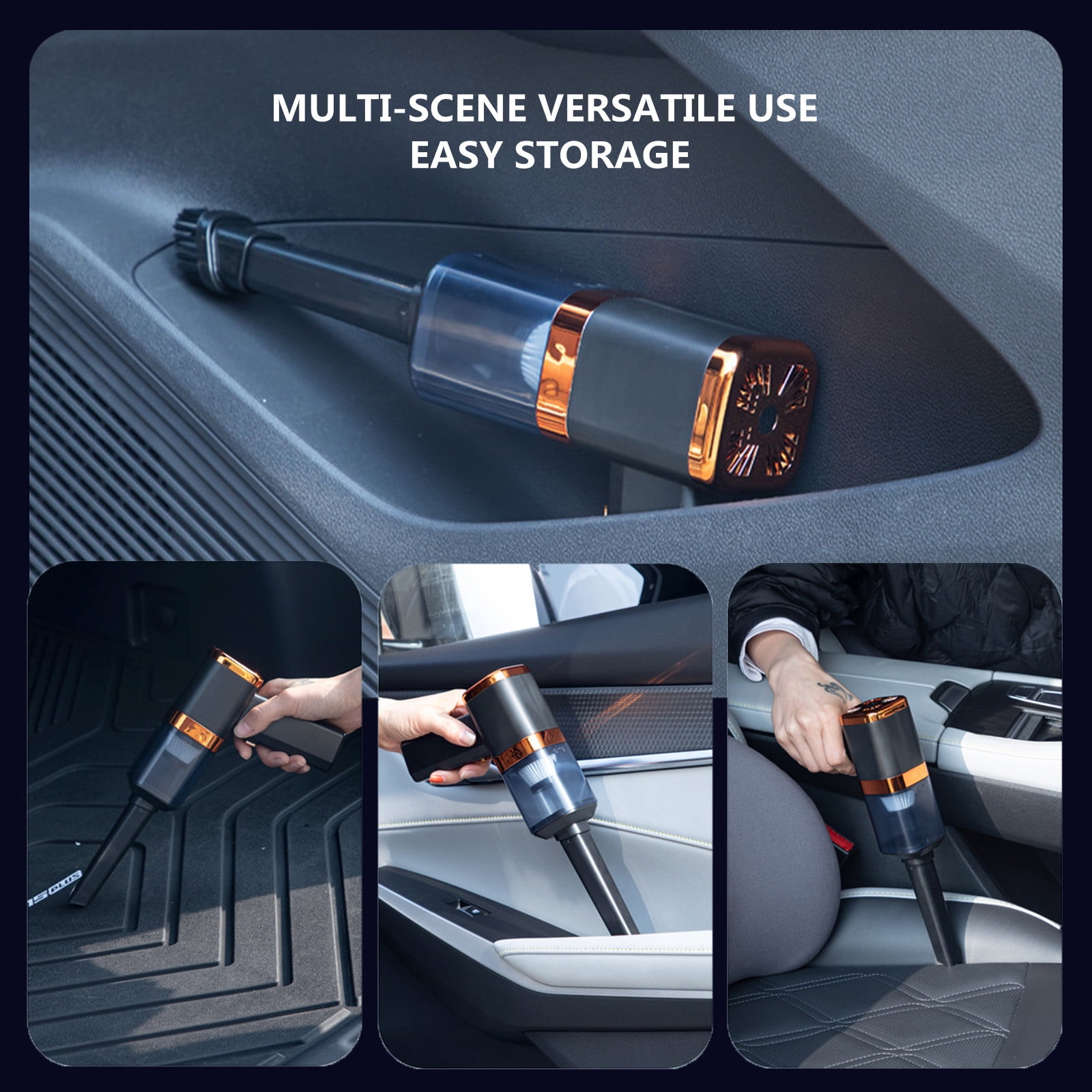 Uiz Merueh Cordless Car Vacuum Handheld Car Vacuum Portable Cordless Powerful Suction Hand Vac High Power Hand Held Vacuum for Car, Home, Pet, Office