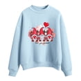 thumbnail image 2 of FASHOFT Womens Valentines Day Sweatshirt Casual Heart Graphics Shirt Long Sleeve Pullover Loose Crewneck Cute Love Printed Tops Sky Blue L, 2 of 3