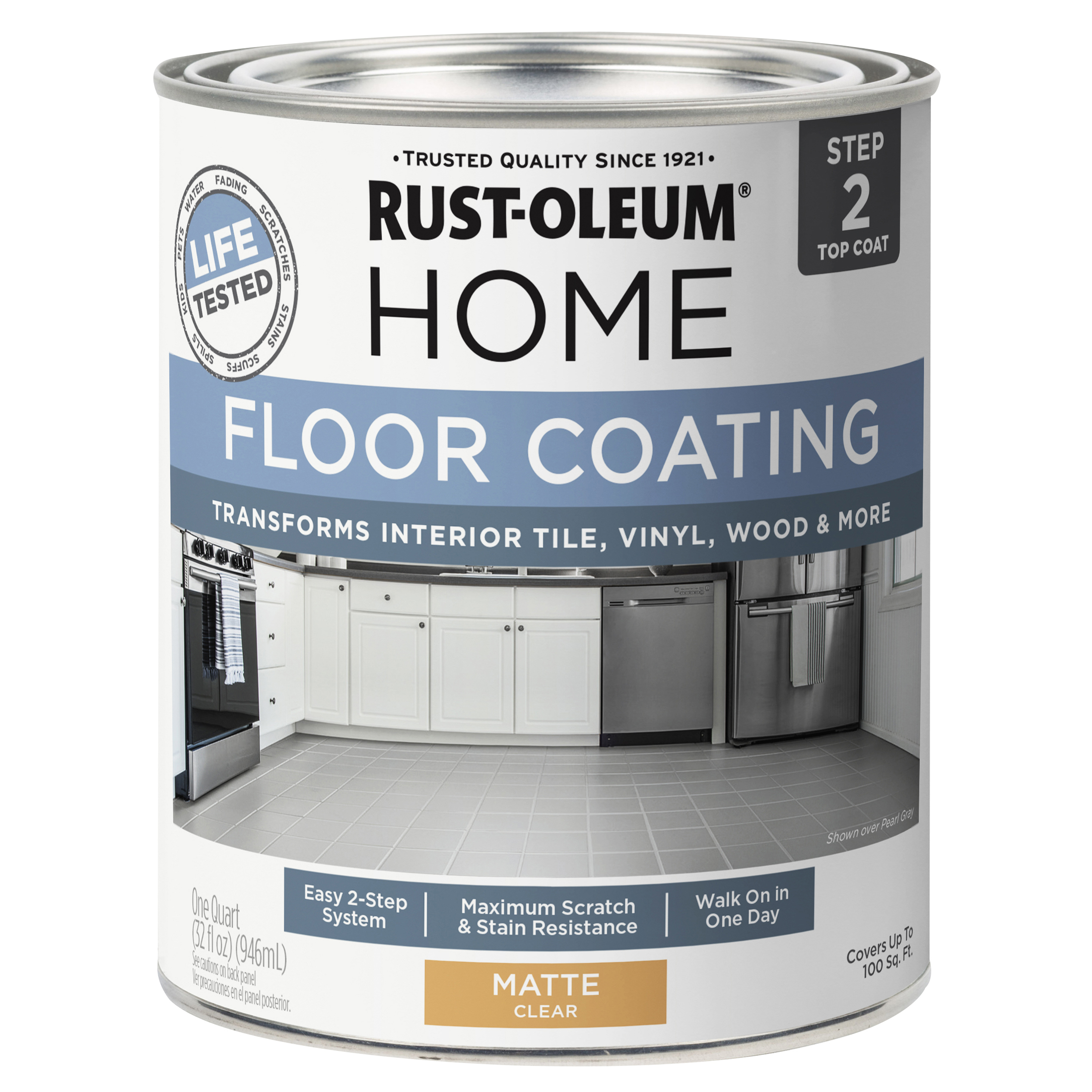 6 Pack, Top Coat, Rust-Oleum Home Floor Paint Matte - 358871, Quart