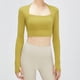 thumbnail image 5 of Traje de Yoga y baile para mujer, Top deportivo con almohadilla en el pecho, camisa de manga larga, Pra Speed Up, corto, elegante, cinturón pequeño para gimnasio, 5 of 5