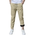 thumbnail image 2 of CONROSES Kids Boys Workout Pants Straight Leg Sports Pant for Child Solid Elastic Waist Drawstring Cozy Athletic Jogger Trousers with Pockets, 2 of 4