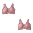 thumbnail image 3 of Minnieouse Sujetador deportivo cómodo con cierre frontal y espalda con realce sin costuras, cómodo, informal, para mujer, color rosa M Rosa METRO 2piezas, 3 of 6