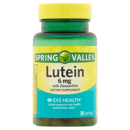 (2 Pack) Spring Valley Lutein with Zeaxanthin Softgels, 6 mg, 30