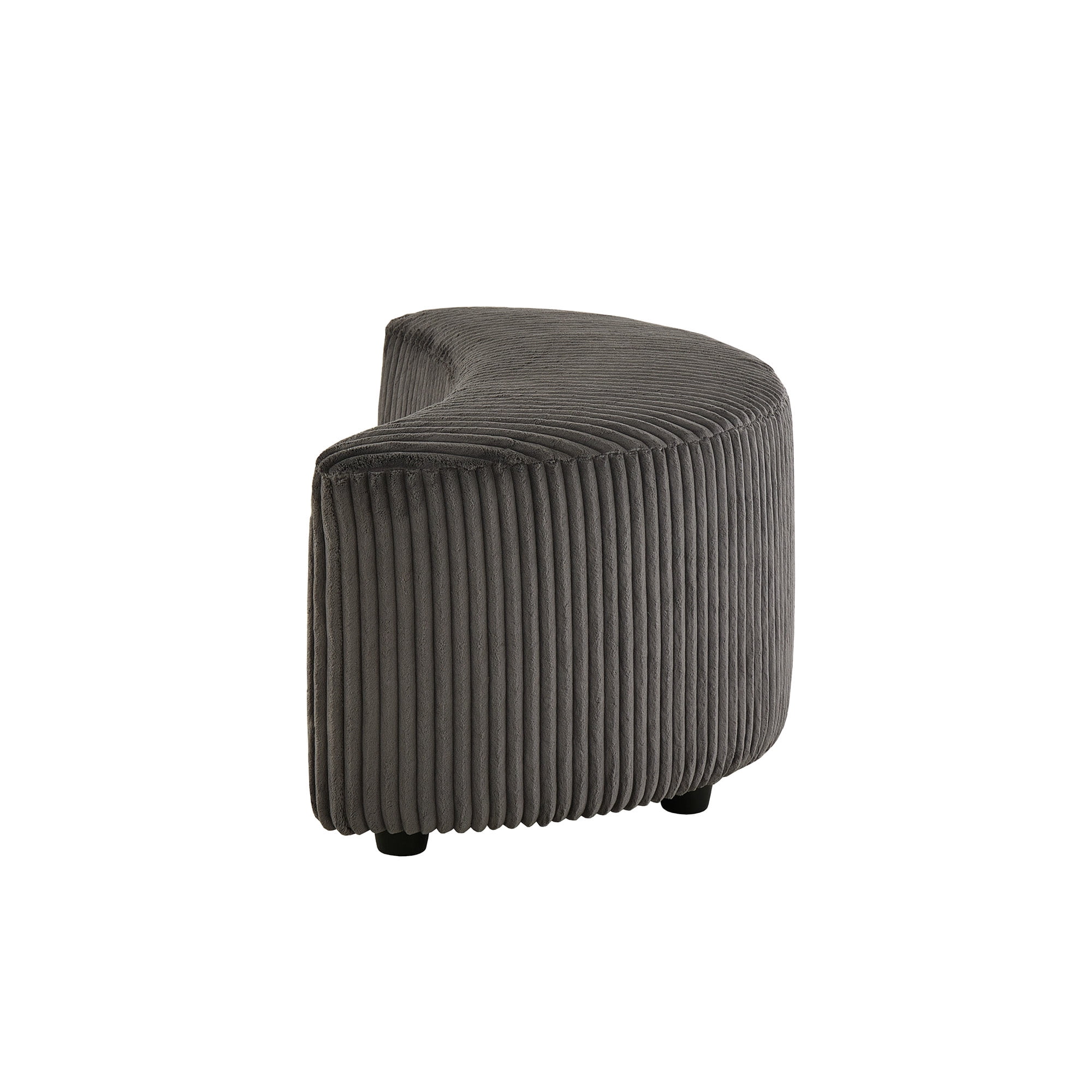Weston Home Killarney Wale Corduroy Crescent Moon Ottoman, Grey Ottoman