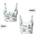 thumbnail image 5 of Fotbe Music Lover Dinosaur Pattern Womens' Sports Bra Longline Wirefree Padded with Medium Support Sports Moisture-Wicking Workou Vest,Tank Top-Small, 5 of 9