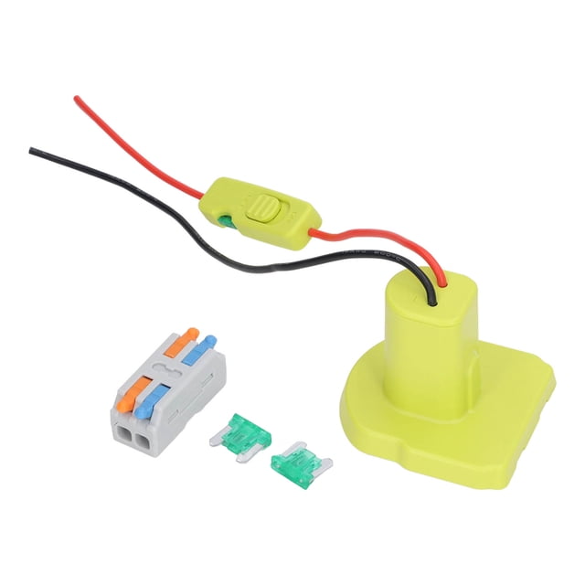 Adaptador de batería con protección contra sobrecorriente y sujeción firme, convertidor de batería de litio con fusible de 30 A para Ryobi One + 18 V