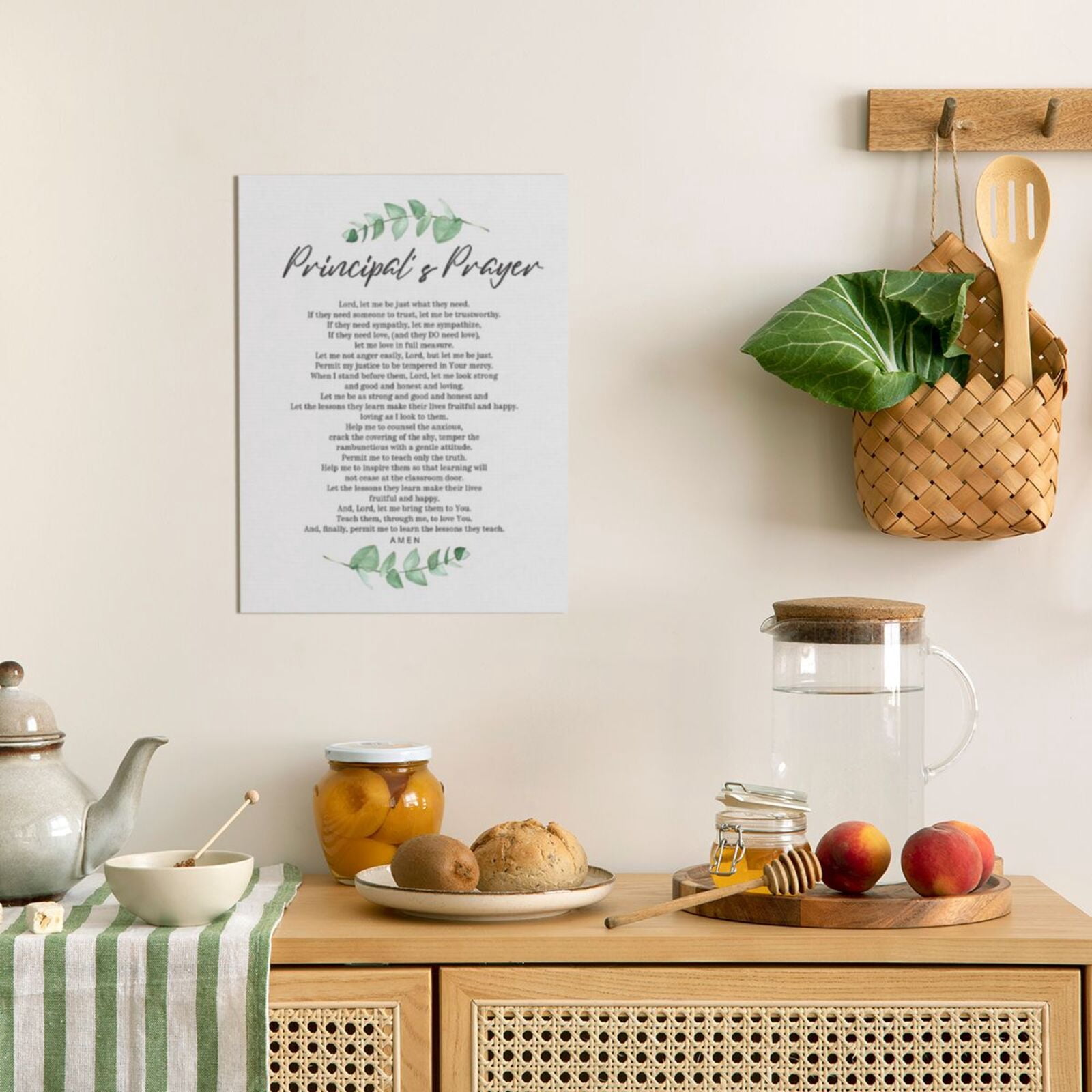 AIOE Principal's Prayer Wall Art – Inspirational Christian School Leadership Print Unframe: 20x24in