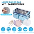 thumbnail image 2 of Fegat Dance Bag with Garment Rack, 23" Glittering Rolling Dance Competition Bag Prism-Glowing Waterproof Dance Duffel Bag Costume Suitcase for Dancers Performer Artist,Sparkle Blue, 2 of 10