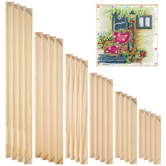 Needlepoint Stretcher Bar Set. 6 Sizes, Canvas Stretcher Bars, Needlework Art Supplies, Wood Canvas Needlepoint Frames, Easy Assembly, Ideal for Embroidery, Needlework Projects