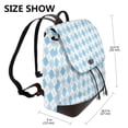 thumbnail image 2 of Disketp Blue and White Squares Mochila de Cuero para Mujer, Bolso de Espalda Antirrobo con Estilo para Viaje, Trabajo y Uso Diario, 2 of 4