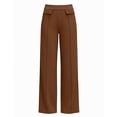 thumbnail image 5 of Bloomae Women's Yoga Dress Pants with Pockets Loose Wide Straight Leg Work Pants Elastic High Waist Dressy Casual Striped Pleated Comfy Flowy Trousers, 5 of 9
