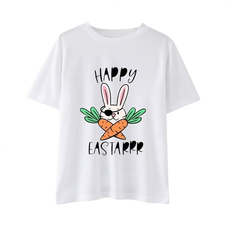 

Zlekejiko Easter Day Prints Shirts Toddler Girl Boys Short Sleeve Bunny T Shirt Kids Girls Tee Tops Summer Boys Shirts Spiritual Gangster Tee Boys