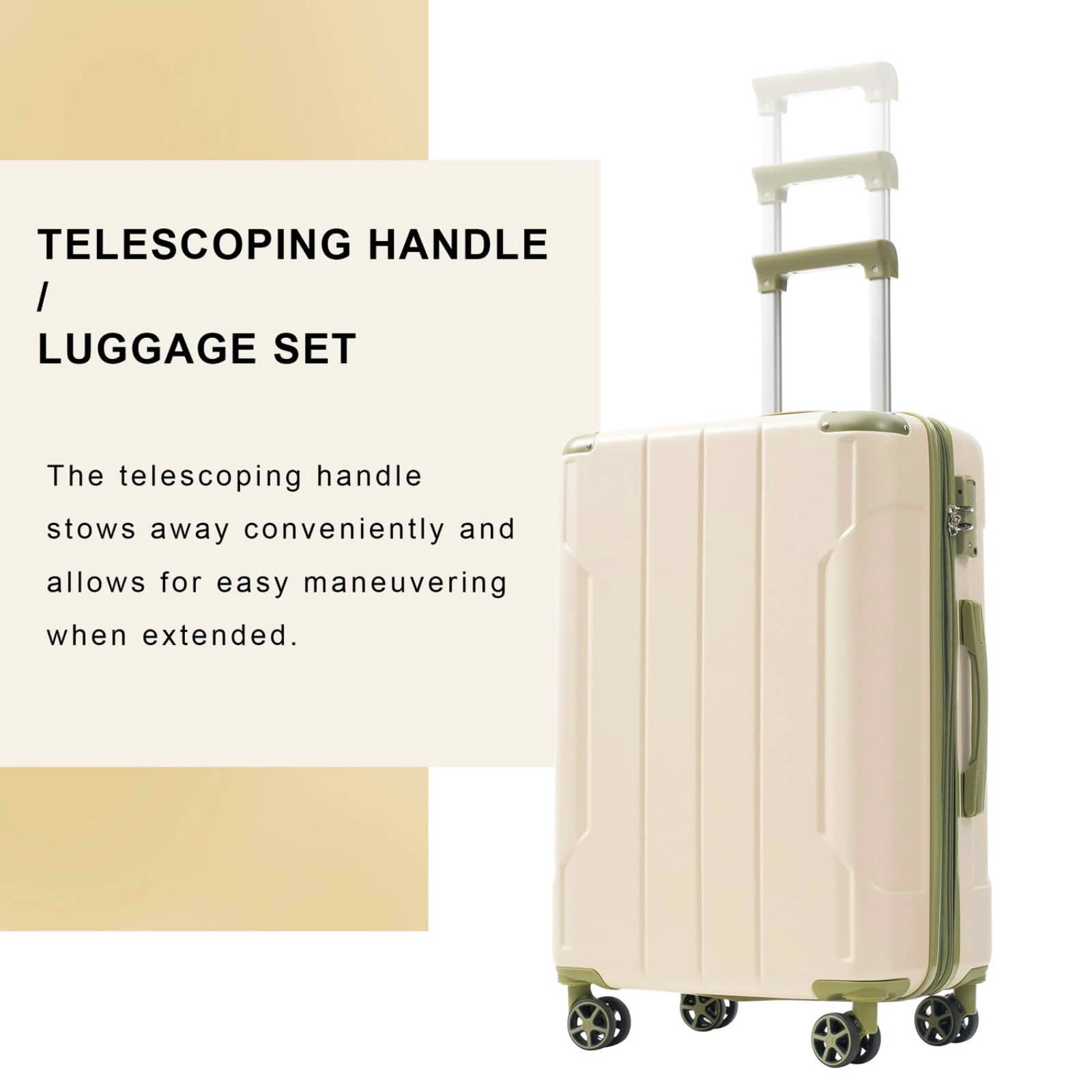 MAYEERTY 24 Inch Expandable Hardshell Checked Luggage, Lightweight Durable ABS Suitcase with Double Spinner Wheels and TSA Lock