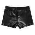 thumbnail image 4 of inlzdz Kids Girl Metallic Shorts Shiny Hot Pants Gymnastic Dance Shorts Cheer Booty Shorts Jazz Black 160, 4 of 7