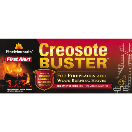 Pine Mountain Creosote Buster Fire Log, Reduces Fireplace Fire Risk, 1