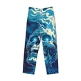 thumbnail image 2 of Vsdgher Abstract Blue Skull Print Mens Pajama Pants Sleep & Lounge Pants, PJ Bottoms With elastic waistb and Pockets, 2 of 5