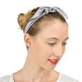 thumbnail image 2 of Women's Retro Vintage Versatile Neckerchief Head Scarf Hair Tie Sash Scrunchie, Tie Dye Light Gray, 2 of 3