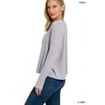 thumbnail image 2 of Zenana Women's Ribbed Knit Dolman Sleeve Light Loose Fit Pullover Sweater, 2 of 4