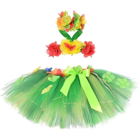 HAYIMI Child Girls Tropical Party Dress With Skirt For Beach Dance Performance Celebration Fashionable Special Occasion Back To School Swing Flowy Kids Sundress