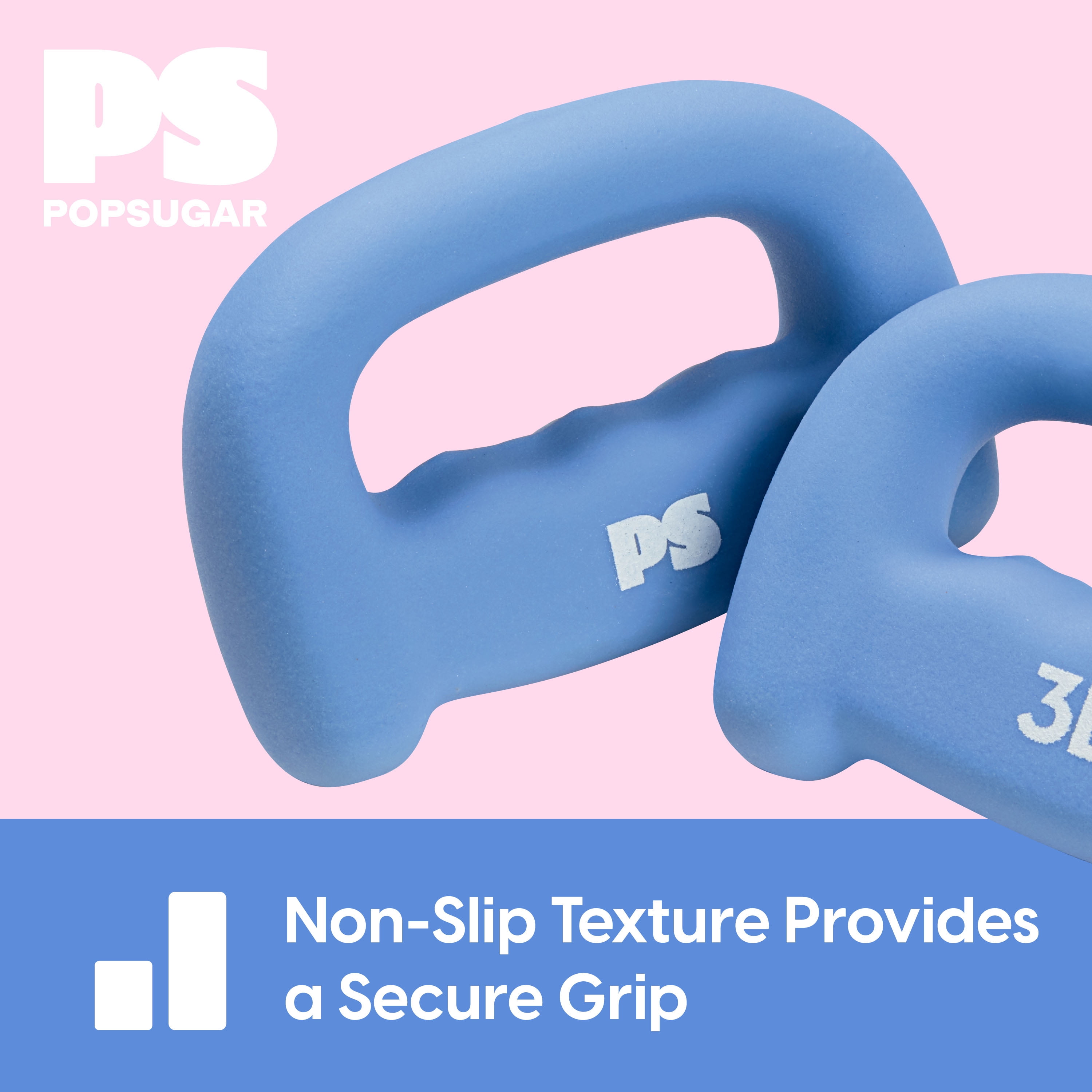 Popsugar Hand Grip Weight Set, 3lb Each, Set of 2, Periwinkle