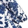 thumbnail image 5 of ZAFUL Women Casual Floral Wood Ear Edge Long Sleeve V Neck Dress Blue M, 5 of 7