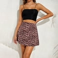 thumbnail image 4 of Midi Skirts for Women High Waisted Satin Printed Short Skirt Floral Leopard Print Fashion Summer Clothes for Women Pink XS, 4 of 5