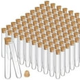 thumbnail image 1 of 100pcs Glass Test Tubes With Cork Clear Stoppers Round Bottom Lab Test Alcohol Tampons Tubes Contai, 1 of 5