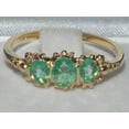 thumbnail image 3 of LBG British Made 18k Yellow Gold Real Genuine Emerald Womens Promise Ring - 33 size options - Size 8.25, 3 of 6
