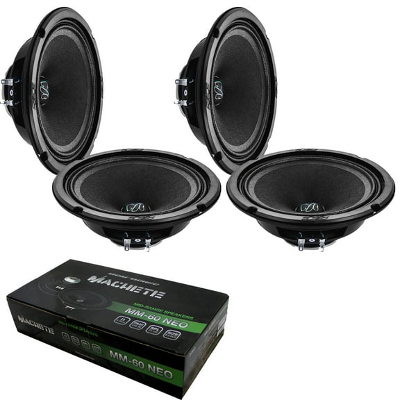 2 x Deaf Bonce Machete MM-60NEO v2 Black 400 Watt 4-Ohm 6.5" Mid-Range Speakers New