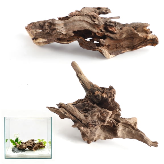 Hunlyman Natural Wood for Aquarium Decor Fish Tank Decor Reptile Decor, Assorted Driftwood Branch 6-10" Aquascaping and Reptile Decor 1 Pack