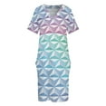 thumbnail image 3 of Vestido holgado con bolsillos y esfera geodésica azul para mujer, estilo coreano., 3 of 6