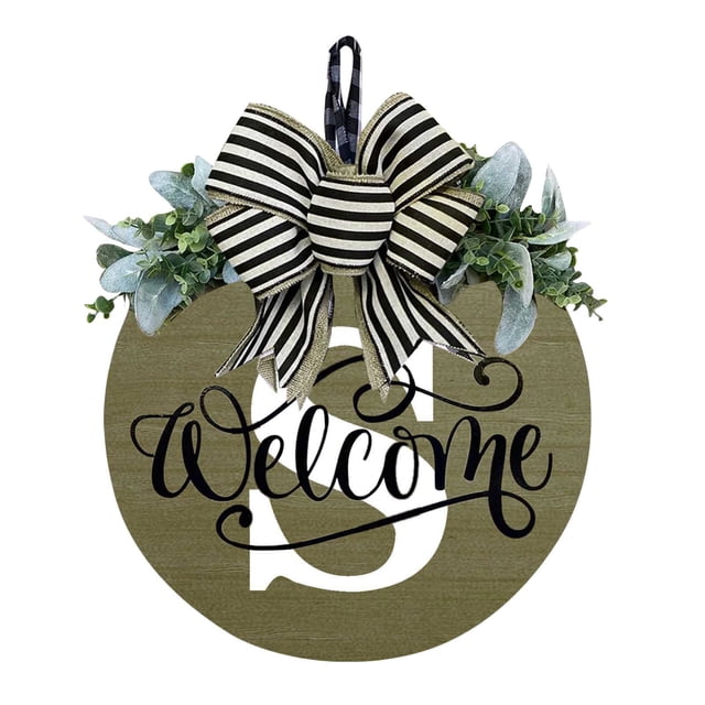 Personalized Front Door Wreath Sign | Year-Round Decorative Hanging Plaque for Entryway & Wall