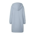 thumbnail image 5 of Luwomo Women's Casual Jackets Zipper Long Sleeve Hooded Drawstring Warmth Versatile Outerwear Everyday Activities with Pockets Blouses Light Blue,L, 5 of 6