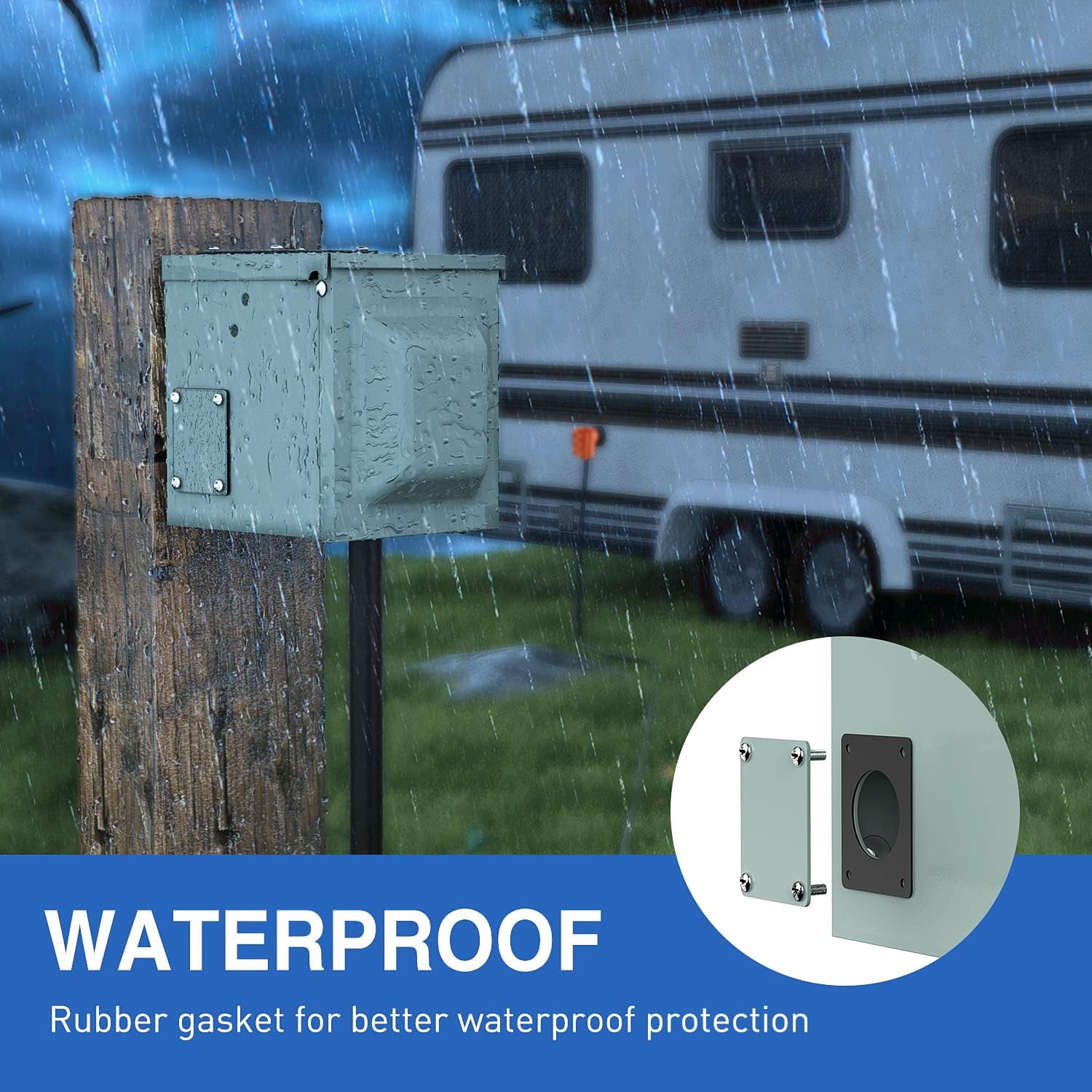 Nilight 50AMP Waterproof Power Outlet Box with NEMA 14-50R Receptacle, ETL Listed, Lockable for RV Camper Van